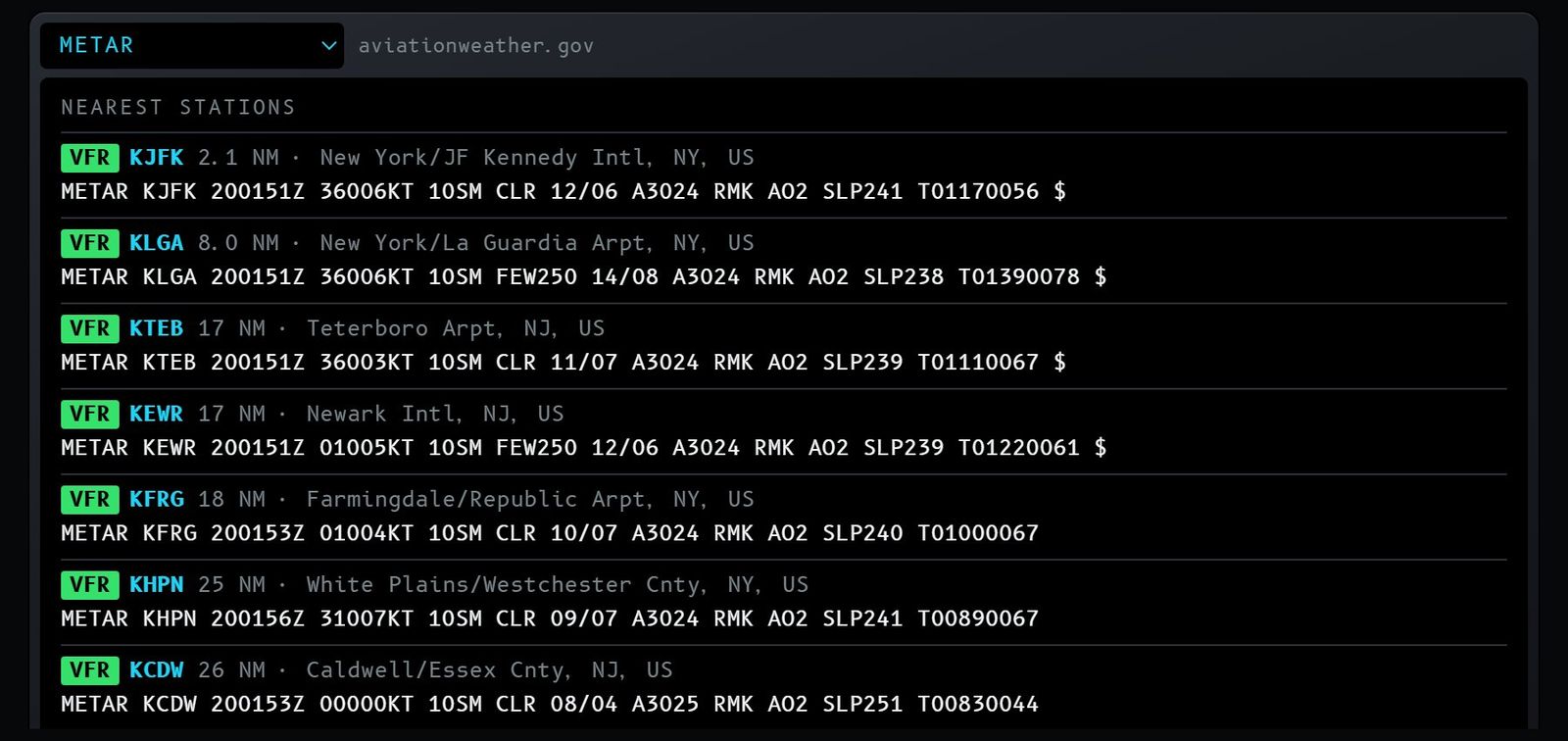 Figure 15 – METAR.